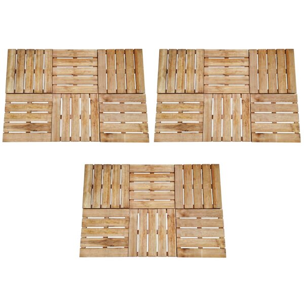 vidaXL Dalles de terrasse 18 Pièces 50x50 cm Bois Marron