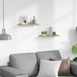 vidaXL Étagères murales 2 Pièces blanc et chêne sonoma 40x9x3 cm