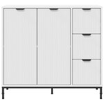 vidaXL Buffet avec tiroir Blanc 89 5 x 33 x 82 cm Bois d'ingénierie