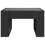 vidaXL Table basse avec LED infini noir 50x53x30 cm