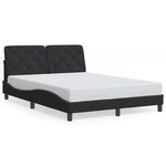 vidaXL Cadre de lit avec tête de lit Noir 140x190 cm Velours