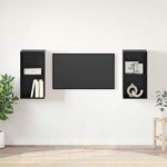 vidaXL Meuble TV mural 2 Pièces Chêne Noir 37 x 37 x 72 cm