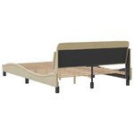 vidaXL Cadre de lit Dover crème 140x190 cm tissu