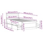 vidaXL Cadre de lit sans matelas avec tête de lit 90x190 cm pin massif