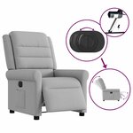 vidaXL Fauteuil inclinable électrique gris nuage tissu