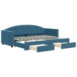 vidaXL Lit de jour avec gigogne et tiroirs sans matelas bleu 80x200 cm