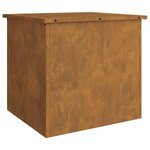 vidaXL Boîte de Rangement Extérieure Rouillé 55 x 50 5 x 50 cm Acier