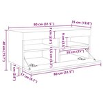 vidaXL Ensemble de meubles TV avec lumières LED 3 Pièces Chêne fumé