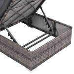 vidaXL Salon de jardin 3 Pièces avec coussins Résine tressée Gris