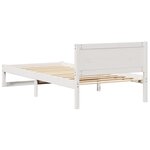 vidaXL Cadre de lit Blanc Bois de pin Taille simple Solide