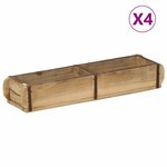 vidaXL Plateau 4 Pièces Marron 57 x 15 x 9 cm Bois Recyclé Solide