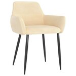 vidaXL Chaises à manger lot de 2 Crème Velours