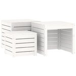 vidaXL Ensemble de boîtes de jardin 4 Pièces blanc bois de pin massif