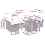 vidaXL Canapé de jardin 8 pièces avec coussins - Noir  poly rotin et acacia