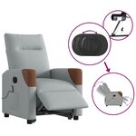 vidaXL Fauteuil inclinable de massage électrique Gris clair Tissu