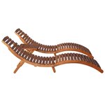 vidaXL Chaise longue avec table à thé 3 Pièces Bois d'acacia massif