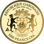 Monnaie VITRUVIAN MAN Da Vinci 1/200 Oz Or 5000 Francs Gabon