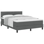 vidaXL Lit à ressorts avec tête de lit Gris foncé 160 x 200 cm tissu