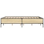 vidaXL Cadre de lit chêne sonoma 160x200 cm bois d'ingénierie et métal