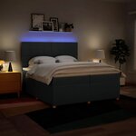 vidaXL Sommier à lattes de lit avec matelas Bleu 200x200 cm Tissu