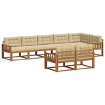vidaXL Ensemble de canapés d'extérieur 8 Pièces Naturel et Beige