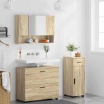 vidaXL Ensemble de mobilier de salle de bain 3 Pièces Chêne Sonoma