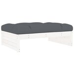 vidaXL Salon de jardin 2 Pièces avec coussins blanc bois massif