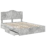 vidaXL Lit de Rangement Gris béton 140 x 190 cm Bois d'ingénierie