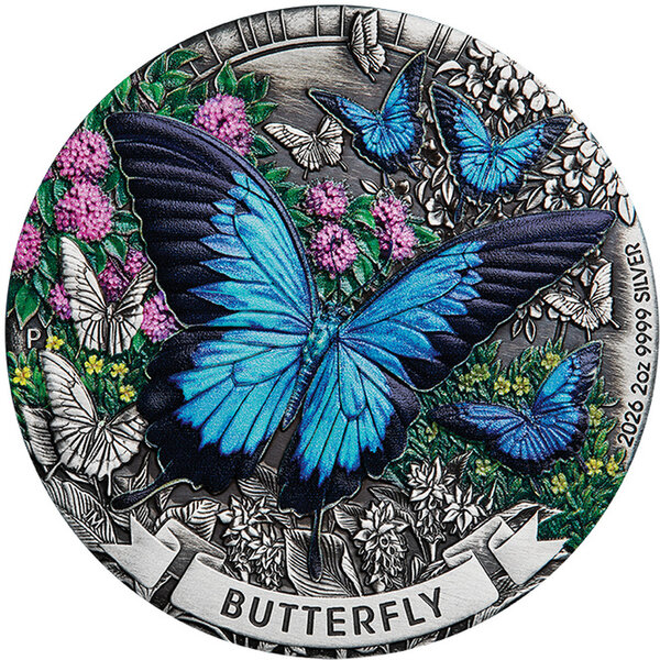 Monnaie BUTTERFLY 2 Oz Argent 2$ Australia 2026