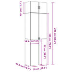 vidaXL Armoire de rangement chêne sonoma 70x42 5x225 cm