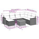 vidaXL Salon de jardin avec coussins 8 Pièces beige résine tressée