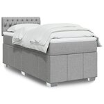 vidaXL Sommier à lattes de lit avec matelas Gris clair 90x200 cm Tissu