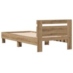 vidaXL Cadre de lit en chêne artisanal 90x200 cm  fait en bois d'ingénierie.