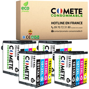 18XL - 16 cartouches compatibles pour Epson 18 XL - COMETE