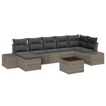 vidaXL Ensemble de canapé de jardin avec coussin 8 Pièces Gris Poly rotin