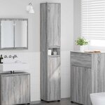 vidaXL Cabinet de salle de bain Gris Sonoma 30 5 x 30 x 195 cm