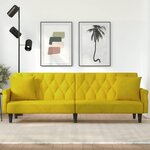 vidaXL Canapé-lit avec accoudoirs jaune velours