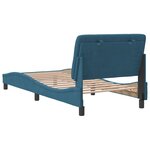 vidaXL Cadre de lit avec tête de lit bleu 90x200 cm velours