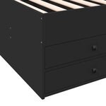 vidaXL Lit de jour avec tiroirs noir 100x200 cm bois d'ingénierie