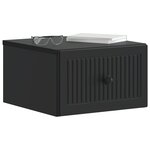 vidaXL Cabinet de chevet mural avec tiroir Noir 33 x 34 5 x 20 cm