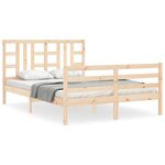 vidaXL Cadre de lit avec tête de lit 140x200 cm bois massif