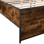 vidaXL Cadre de lit chêne fumé 150x200 cm bois d'ingénierie et métal