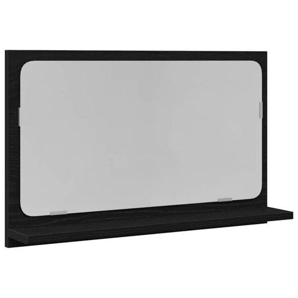 vidaXL Étagère miroir Chêne noir 60 x 10.5 x 37 cm Bois d'ingénierie