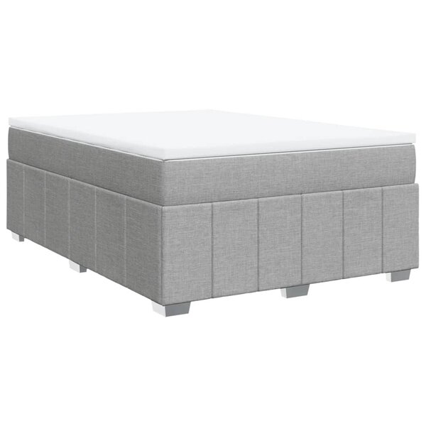 vidaXL Sommier à lattes de lit avec matelas Gris clair 160x200cm Tissu