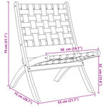 vidaXL Chaises pliables de jardin lot de 2 et table rouge bois massif