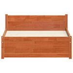 vidaXL Cadre de lit Marron cire 90 x 190 cm Bois massif en pin