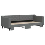 vidaXL Lit de jour avec gigogne sans matelas gris foncé 80x200 cm