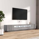 vidaXL Ensemble de meubles TV avec lumières LED 3 Pièces Sonoma gris