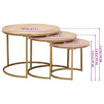 vidaXL Tables basses gigognes 3 Pièces Bois de mangue massif et acier