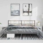 vidaXL Cadre de lit métal sans matelas avec tête de lit noir 183x213cm